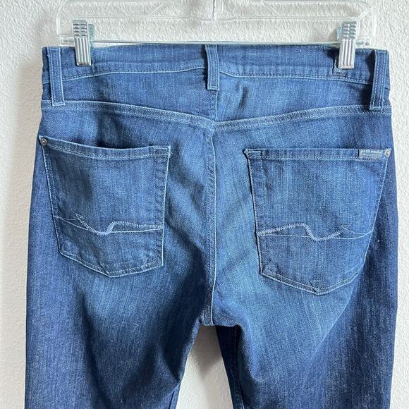 7 For All Mankind Slimmy Jeans Men's 32x33 Straight Leg Mid Rise Dark Wash - Picture 4 of 5